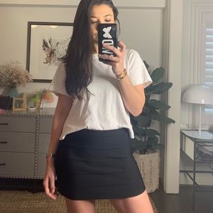 haute hippie black bandage skirt